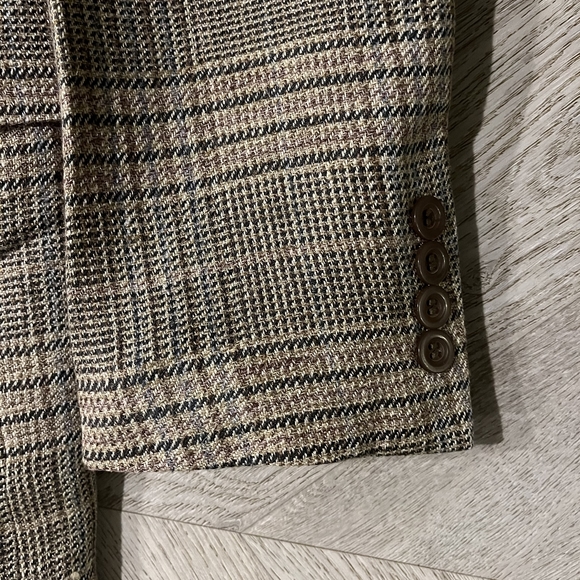 Corporate Gear Munsingwear Blazer Men's Size 40R Brown Plaid Silk and Wool - Picture 4 of 9